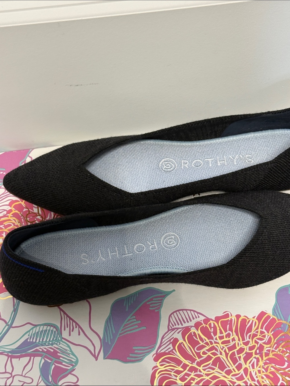 Rothy's Limited Merino Wool Charcoal Pointed-Toe Knit Flats - Women's - Picture 2 of 5